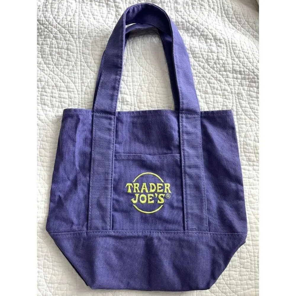 Trader Joe's Canvas Mini Tote Bag Purple 2025 Halloween Limited Edition Rare